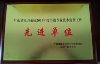 广东省电力系统2013年度节能专业技术监督工作先进单位